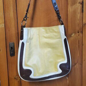 TANO Soft Leather Yellow White Brown Purse
